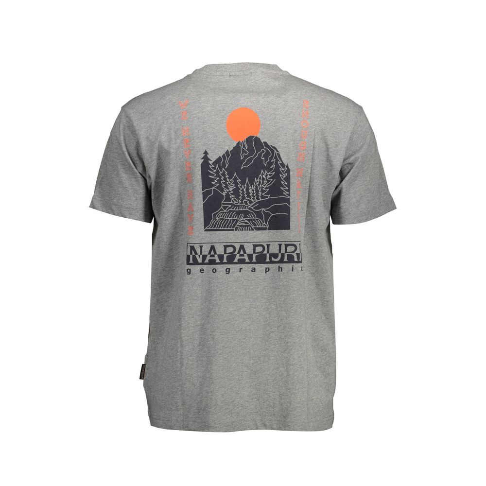Napapijri Graues Baumwolle Männer T-Shirt